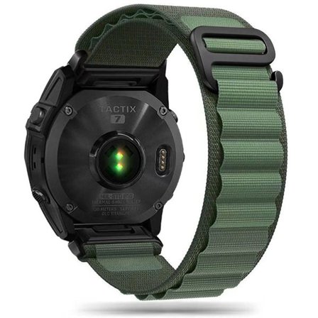 Tech-Protect Nylon Pro Strap til Garmin Fenix 5 / 6 / 6 Pro / 7 - Mørkegrøn