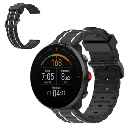 Wave silicone watch band for Polar, Ticwatch and Huawei watch - White