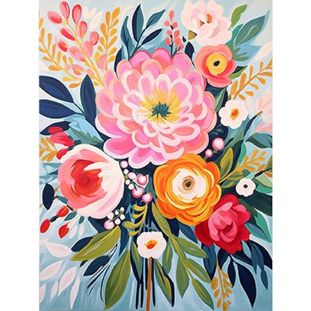 Blomster Diamant Kunst Sæt til Voksne, Blomster i Vase DIY 5D Diamant Maleri Sæt til Begyndere, Fuld Runde Bor Ædelsten Kunst Prikker til Voksne, Hjem