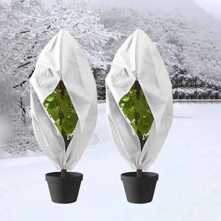 Vinterdække til Udendørs Planter, 2 stk. Vinterdække Plantebeskyttelsesdækker med Snøretræk og Lynlås, Genanvendeligt Plante Vinterdække (80x100cm)