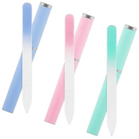 Neglefil, Glas Neglefil, Premium Glas Neglefil med Etui, Krystal Neglefil, 3 stk. - Perfekt