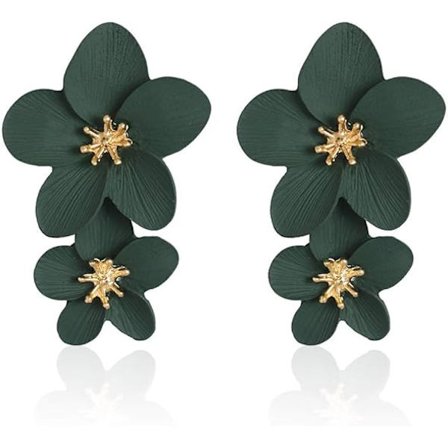 Stora Blomsterörhängen för Kvinnor - Metallblomsterörhängen, Chi,ZQKLA