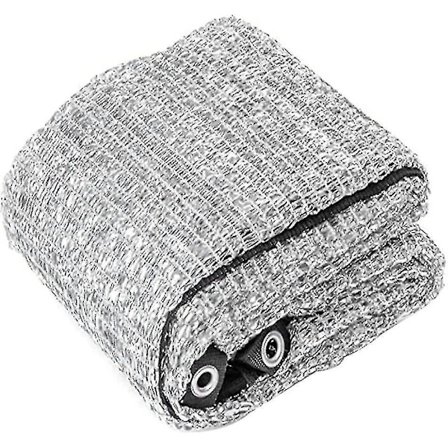 Aluminet Skyggenet Reflekterende Aluminet Solskærme Mesh UV-bestandigt Net med Øjer til Blomster Planter Terrasse Have Sølv 3x3m, havearbejde -Xin