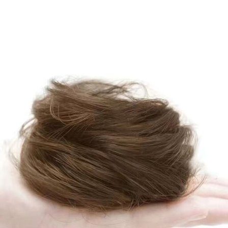 Parykk hårbolle menneskehår silke 4 4