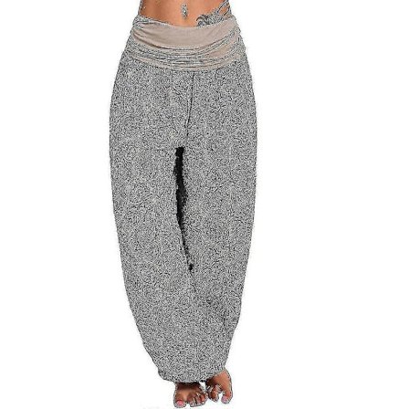 Boho Paiey Gypsy Harem Bukser for Kvinner Ali Baba Yoga Palazzo Løse Hippie Bukser Bloomers Med Rynket Strikk i Livet