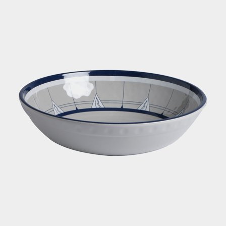 Piatti fondi in melamina Marine Business Pacific, bianco/blu, 22 cm, confezione da 6