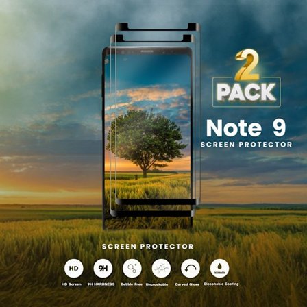 2-Pack SAMSUNG GALAXY NOTE 9 Skærmbeskyttelse - Hærdet Glas 9H - Super kvalitet 3D