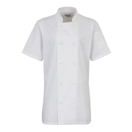 Premier Dam/Dam Short-Sleeved Chef Jacket XXL Vit
