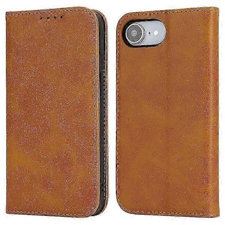 Puhelinkotelo iPhone 16e:lle, PU-nahkaa, vasikannahka kuvioitu, magneettisella sulkemisella varustettu älypuhelinkotelo