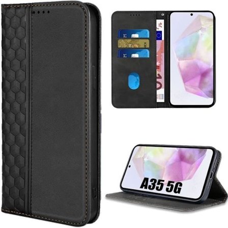 Beskyttelsescover - til Samsung Galaxy A35 5G - Sort - Mosaikmønster - Stødabsorberende TPU