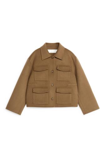 Kurze Doubleface-Jacke - Braun|Beige