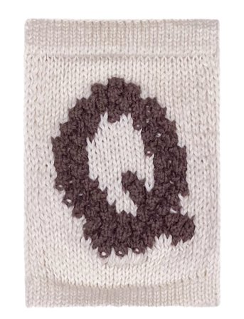 Knitted Letter Q, Nature Cream Smallstuff