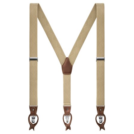 Vexel | Sand Diamond-Patterned Suspenders for Men - Clip-on braces & suspenders