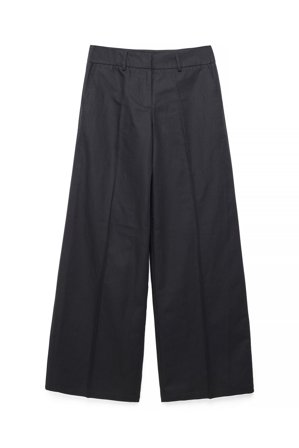 NA-KD Pantalon slim évasé en lin mélangé à taille mi-haute - Pantalons en lin - Noir - EU 42