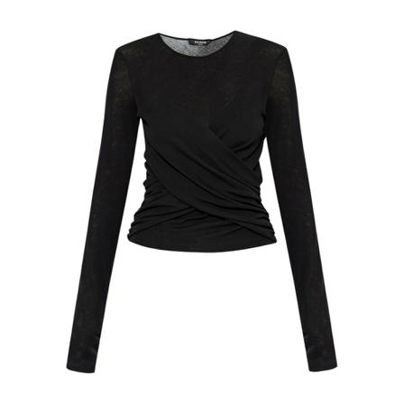 Balmain, T-Shirts Zwart, Dames, Maat:S