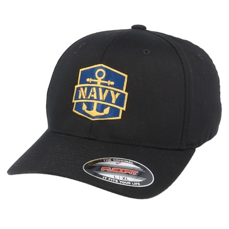 Army Head - Černá flexfit Kšiltovka - Navy Badge Black Flexfit @ Hatstore