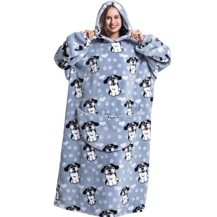 140cm-oversized Sweatshirt Filt Med Luvtröja Mjuk Varm Fleece Ba Hund1