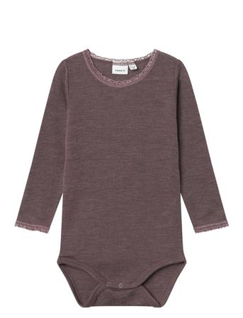 Nmfwang Wool Needle Ls Body Solid Noos Brown Name It