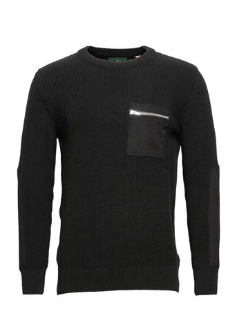 Pelle Recycled Cotton Knit Neulepaita Pyöreä Kaula-aukko Musta Kronstadt