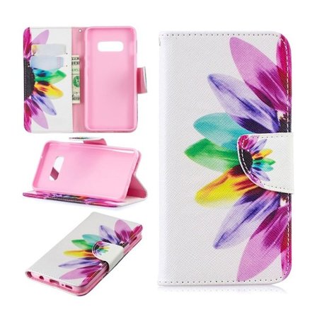 Samsung Galaxy S10e kuosillinen nahkainen flip suojakotelo - Terälehdet