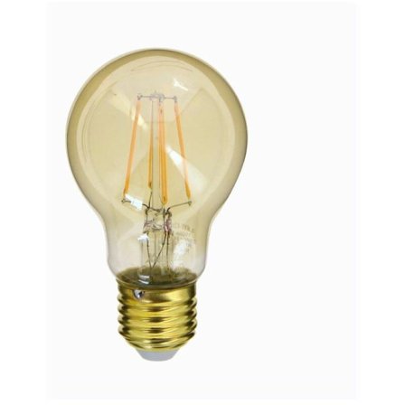 LED pære (A60) / Vintage ravfarvet glas, E27 sokkel, 4W forbrug (30W ækv.), 350 lumen, varmt hvidt lys - 2700k