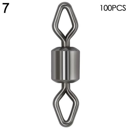 100 st Fishing Rolling Swivel Connector Heavy Duty Ball 7 - stock