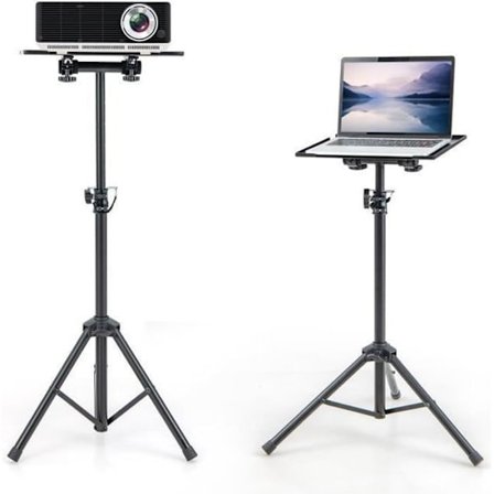 COSTWAY stativ til projektor - justerbar højde 70-118,5 cm, vippebakke, sikkerhedsnål - videoprojektorstøtte