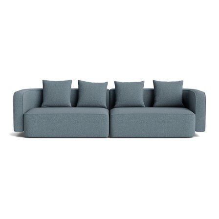 Fiore 3-Sitzer-Sofa in Nordic Blau, modernes Design, komfortable Polsterung, stilvolle Couch für das Wohnzimmer, einfarbiges Muster, 87cm