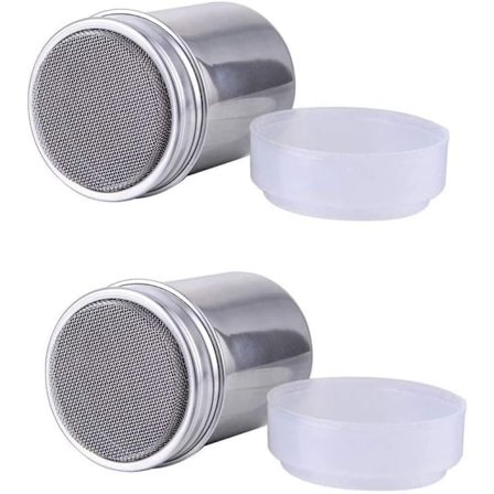 2 kpl Jauho Sokeri Suola Sirotin, 200 ml Ruostumattomasta teräksestä valmistettu Suklaasirotin Tomusokeri Suola Kaakao Kahvi Sirotin Siivilät 