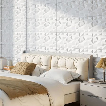 3D väggpaneler i diamantdesign – 50-pack, 4,5 m²