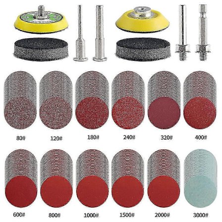 240 kpl 2 tuuman 50 mm:n hiomalaikkojen sarja 80-3000 karkeusasteen hiomapaperi- ja kiillotuslaikkasarja Dremel-pyörötyökalulle, hiomapaperitarvikkeet