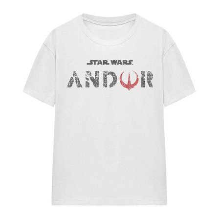 Star Wars: Andor Dam T-shirt med logotyp, storlek M, vit