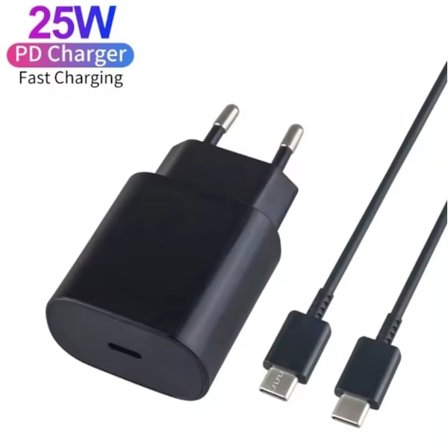 Laddare för Samsung 25W - USB-C Snabbladdare - Strömadapter + Kabel 3M 3 Meter + 25W Adapter [sv]_max