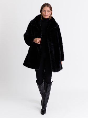 MATCH - Petra fuskepels - Marie Philippe - Str. 40 - Dame - Jakker & Kåper - Svart - 100% polyester - resirkulert