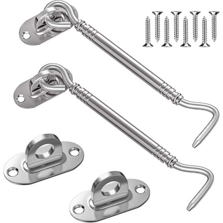 2 stk. kabinehager, låse og bolte til dørhåndtag i rustfrit stål