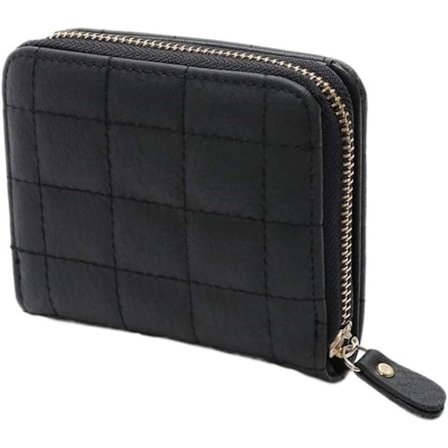 1 stk. Svart Retro Bifold Kredittkortholder for Kvinner og Studenter, ZQKLA