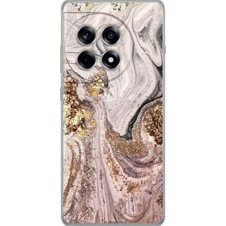 Kompatibelt Mobilskal till OnePlus OnePlus 12R Beige guld marmor lyxig design med mjuka linjer och metallisk glans inspirerad av elegant inredningssti