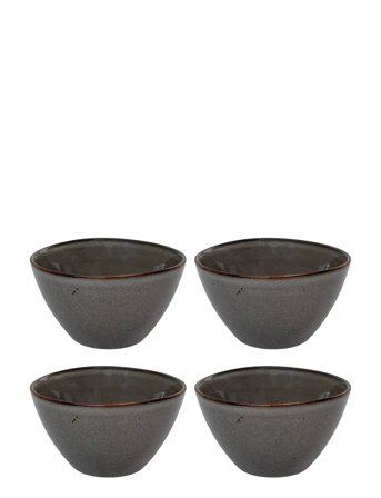 House Nordic Hilde - Bowl, Ceramic, Grey/Brown Ø15X9 Cm, Set Of 4 - Grey - 9X15X15CM
