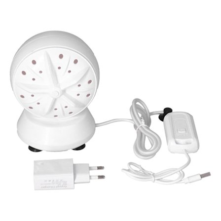 Ultraljuds Dubbel Turbin Tvättmaskin Mini Portabel Underkläder Roterande Tvättmaskin 100‐240VEU Kontakt 4‐Växlad Justering 24W