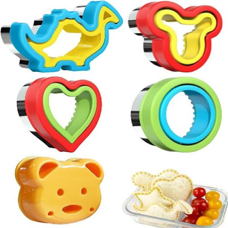 Sandwichkutter og forsegler, 5-delt matboksverktøy for barn til Bentoboks og morsomme skolelunsjer