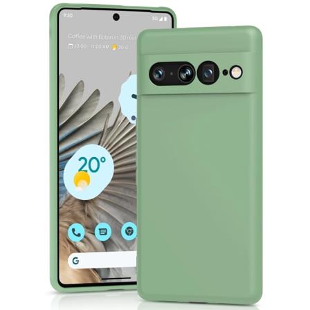 Google Pixel 7 Pro - Silikonikuori Mikrokuitu Light green