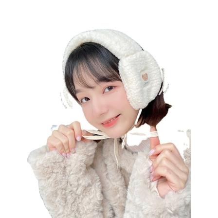 (Hvit) Varme plysj ørevarmere for voksne og barn Ørebeskyttelse Ørevarmer Beige Søt Bjørn Korea W