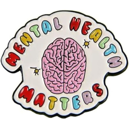 Mental hälsa spelar roll medvetenhet emalj pin hjärna brosch pin självvård medvetenhet metall märken kavajslag pin mode