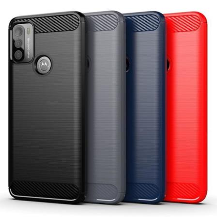 Stöttåligt Armor Carbon Tpu-skal Moto G50 - Fler Färger Röd