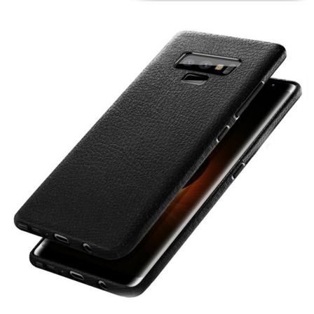 Samsung Galaxy Note 8 Mobilskal Svart Läder Skinn Svart