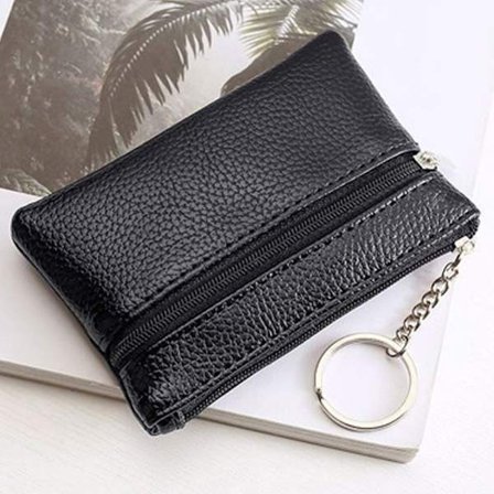 2ST Minikort plånbok PU-läder SVART - high quality