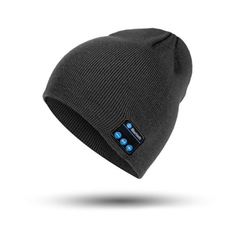 Bluetooth Lue med Oppladbar Innebygd Mikrofon Stereohøyttalere Varm Strikket Lue for Høst Vinter