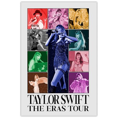 Taylor Swift The Eras Tour - Seinätaide Juliste Maailmankiertue Elokuvajuliste Kehystämätön [C]