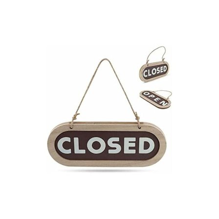 Stengt/åpent-skilt, vintage treskilt for dør, dobbeltsidig hengende skilt for bar, restaurant, kafé