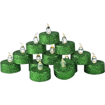 Flammeløse stearinlys telys 12 stk, LED-stearinlys telys stearinlys batteridrevet, batteridrevne falske stearinlys, ferie stearinlys for romdekorasjon